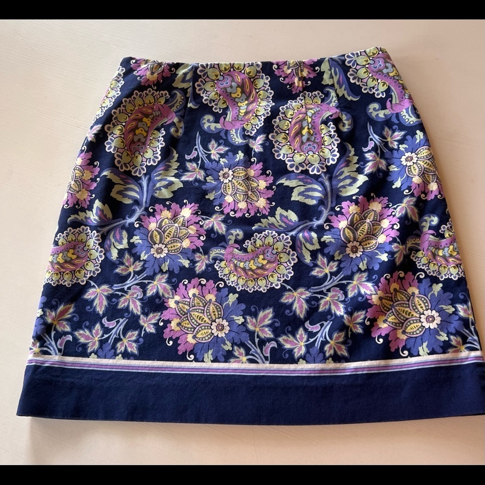 Talbots Blue Floral Skirt - Picture 2 of 4